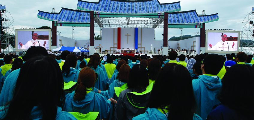 Pope Francis celebrates closing Mass of sixth Asian Youth Day at Haemi Castle in Haemi, South Korea