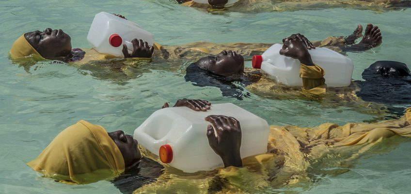 Kijini Primary School students learn to float, swim and perform